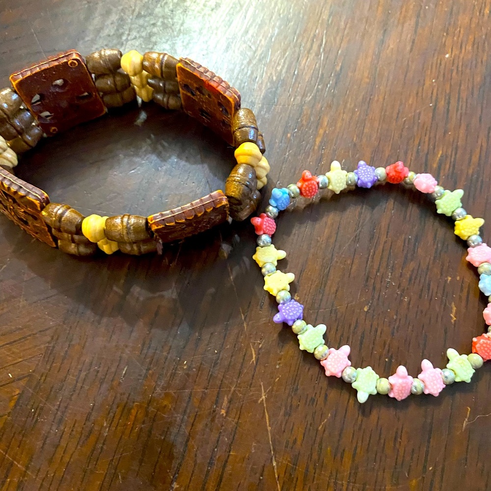 2 bracelets and necklace